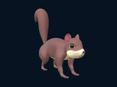 Asset - Cartoons - Animal - Squirel Rigged 3D model 3D model