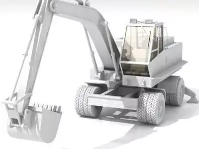 Excavator Bres500 with wheels 3D model