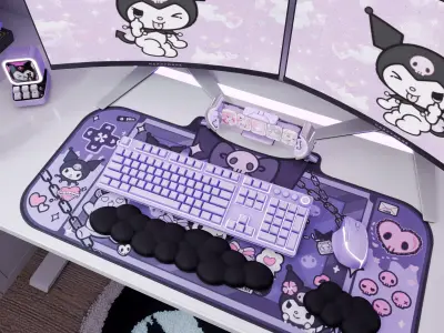 Kuromi Bedroom Blender Scene - DAY and NIGHT 3D model