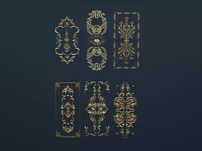 Collection carved decor  03  3D model 3D model