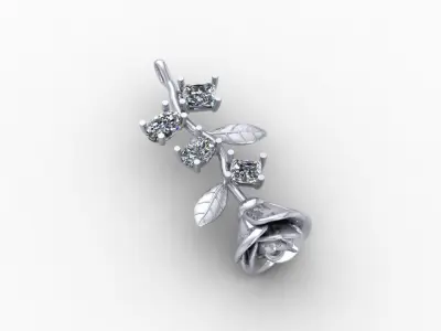 Pendants Gold Flower 3D print model