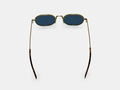 Albie Sunglasses in Polished Gold 3D model