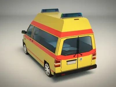 Low Poly Ambulance 03 Low-poly 3D model