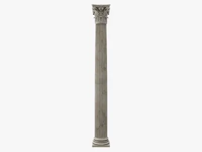 Roman Column High and LowPoly Version Low-poly 3D model