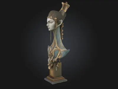 Mystical Fusion Bust  A Sculpture of Arcane Harmony 3D model