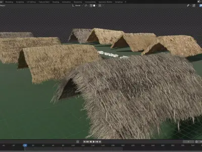 Thatch Hut Roof For Games and Films 3D model