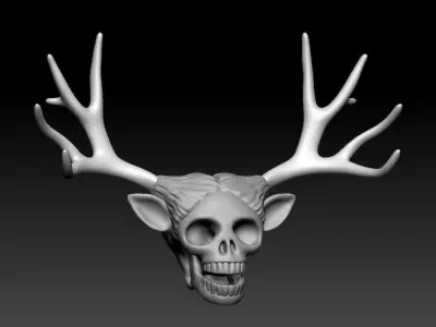 Deer Human Skull Pendant 3D print model