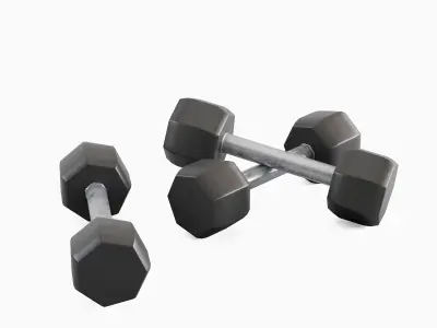 Steel Dumbbell 01 Low-poly 3D model