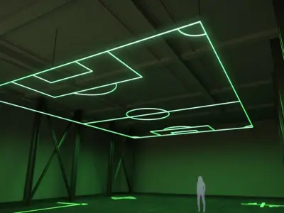Hanging Neon Soccer Field 3D model