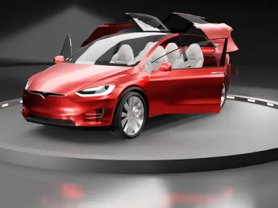 Tesla Model X 2019 Red Car 3D model
