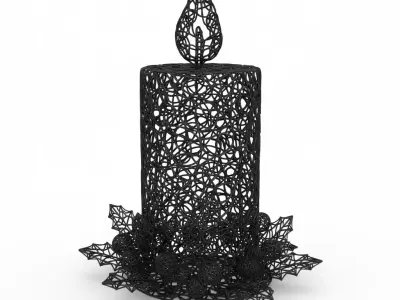 3D Christmas Candle Model Festive Holiday Decor 3D print model