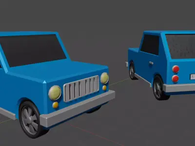 Low Poly Small Hatchback Low-poly 3D model