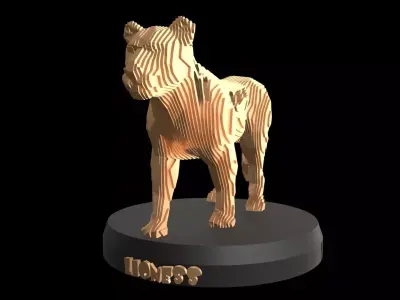 Parametric V Lioness Low-poly 3D model