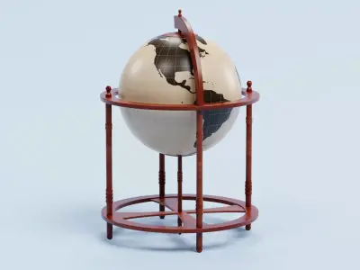 -Antique Globe- Low-poly 3D model