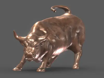 Wall Street Bull Low Poly PBR Realistic Low-poly 3D model