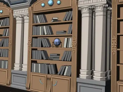 column classic 4x Low-poly 3D model