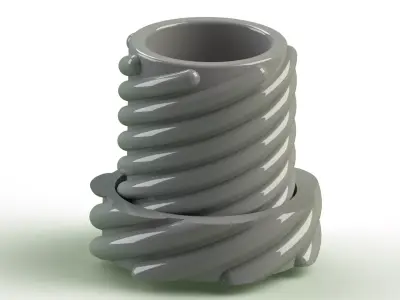 Flowerpot3 screw 3D print model