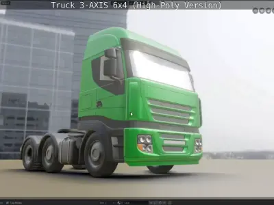 Truck 3-AXIS 6x4 High-Poly Version 3D model