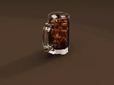 Glass Mug of Coke 3D model
