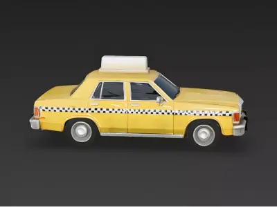 Iconic American Yellow Taxi 3D Model Low-poly 3D model