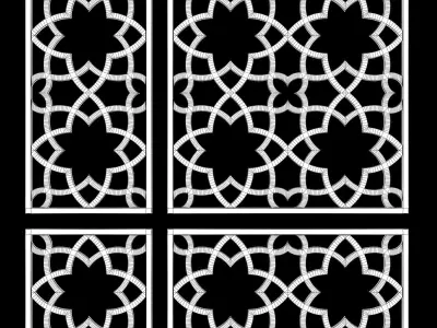 Arabic Islamic pattern decorative gold plaster 3D model