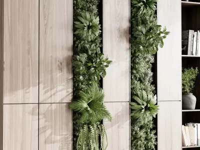 Vertical Wall Garden With cabinet furniture Low-poly 3D model