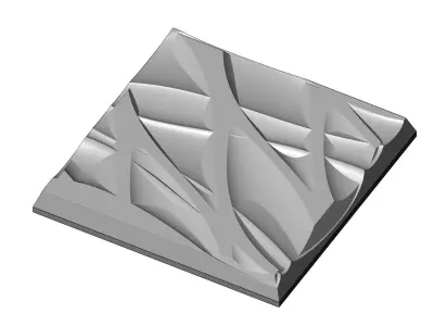 Abstract mesh relief decor panel N02 3D print model
