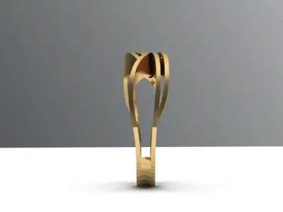 railring ring gold 3D print model