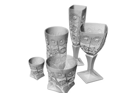 decorative glassware set  3D print model