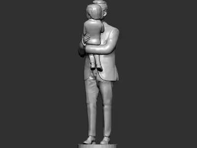 Father and son 3D print model