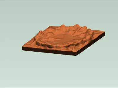 landing crater diorama 3D print model