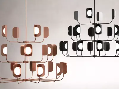 Leaf 24 Chandelier 3D model