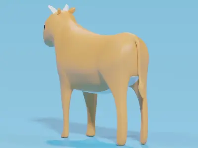 Cartoon Cute Cow 3D model
