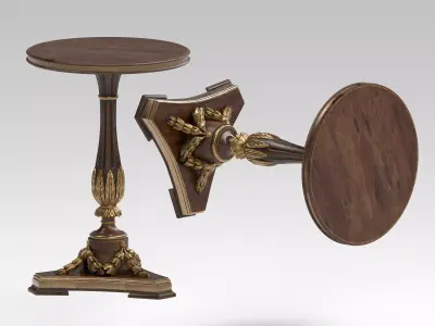 Baroque Style PBR Wood Table 3D model