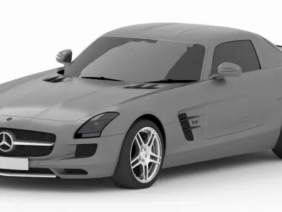 Mercedes SLS AMG Low-poly 3D model