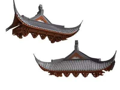 Chinese eaves Low-poly 3D model
