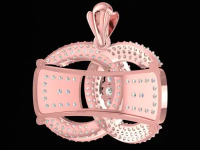 Luxury Pave Diamond Lock Pendant for Jewelry Design  2876 3D print model