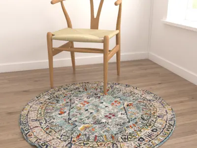 Round Rug Set 221 3D model