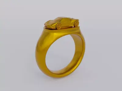 Racing Car Ring For Men 3D print model