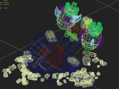 Game Iron Stitch - Damaged Spacecraft 03 3D model