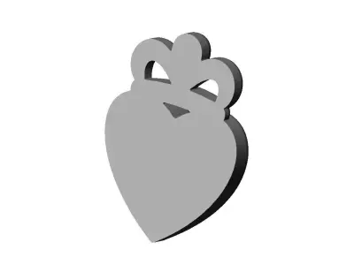 Heart crown onlay and molding relief 3D print model