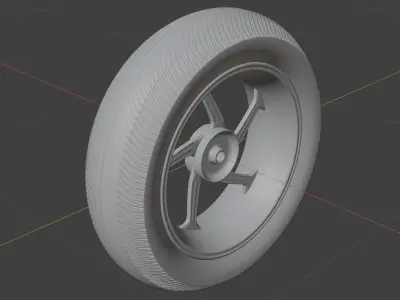 A Motorcycle Racing Wheel and Wet Tire 3D model