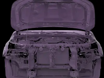 Toyota Hilux AN120 130 Native 3D front inside scan 2020 3D model