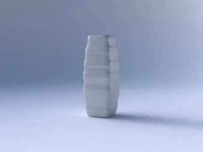 Vase rectangle with smooth horizontal ribbons  3D print model
