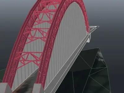 Qingchuan Bridge Low-poly 3D model