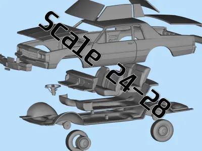 Third gen chevy Caprice Classic 2 Door stl model car parts 3D print model