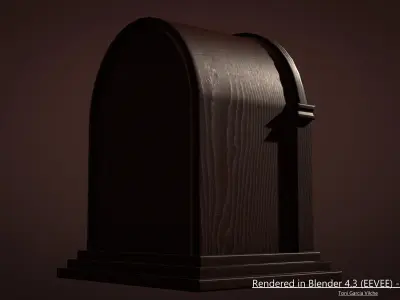 Vintage Radio Low-poly 3D model