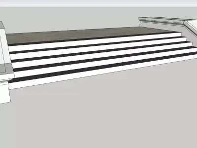 classical entrance podium 3d model 3D model