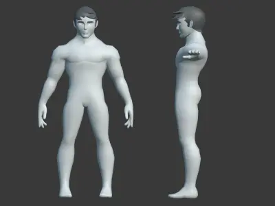 Game-Ready Stylized Male Basemesh Low-poly 3D model