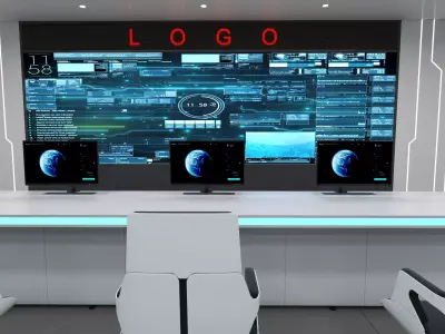 control room 09 Low-poly 3D model